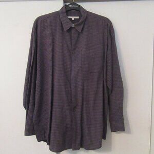 PERRY ELLIS men's long sleeved button down shirt - XL  - taupe  check